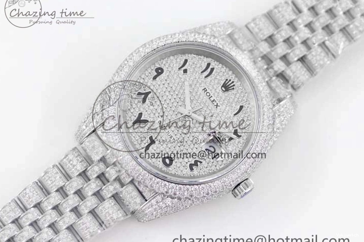 Jubilee Diamonds Datejust TWF 41 Arabic Full on A2824 Dial Edition SS Markers Best Bracelet 1:1 0214